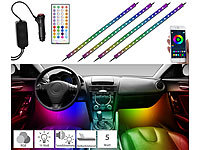 Lescars 4er-Set Kfz-LED-RGB-Streifen mit Fernbedienung, Bluetooth, App; Head-up-Displays (HUD) Head-up-Displays (HUD) Head-up-Displays (HUD) Head-up-Displays (HUD) 