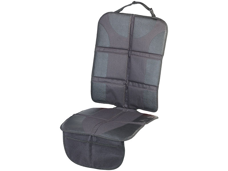 Lescars 2er-Set Premium-Kindersitz-Unterlage, 2 Netztaschen, Isofix-geeignet