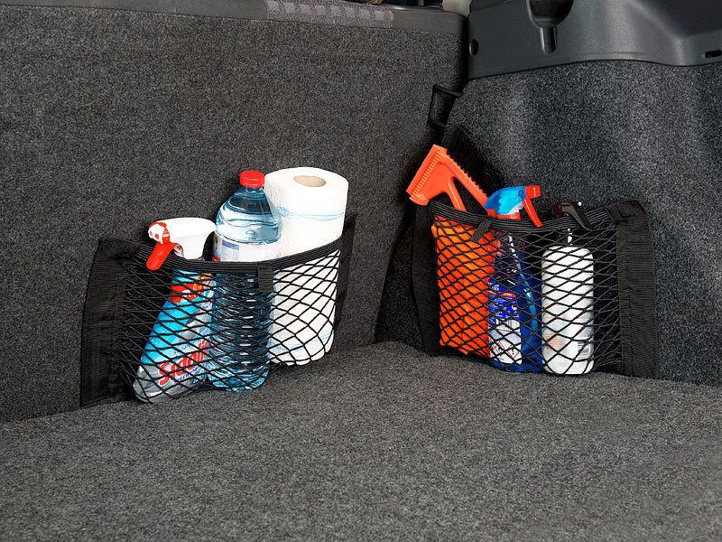 Lescars Kofferraumtasche Klett: Anti-Rutsch-Kofferraumtasche mit