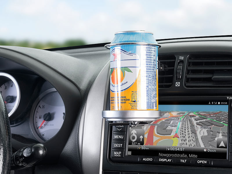 XiRRiX Auto Halter Lüftungslamellen Getränke für Dosen und Flaschen von  0,25/ 0,33 + 0,5 L - schwarz, Innenbereich, Caravan Camping