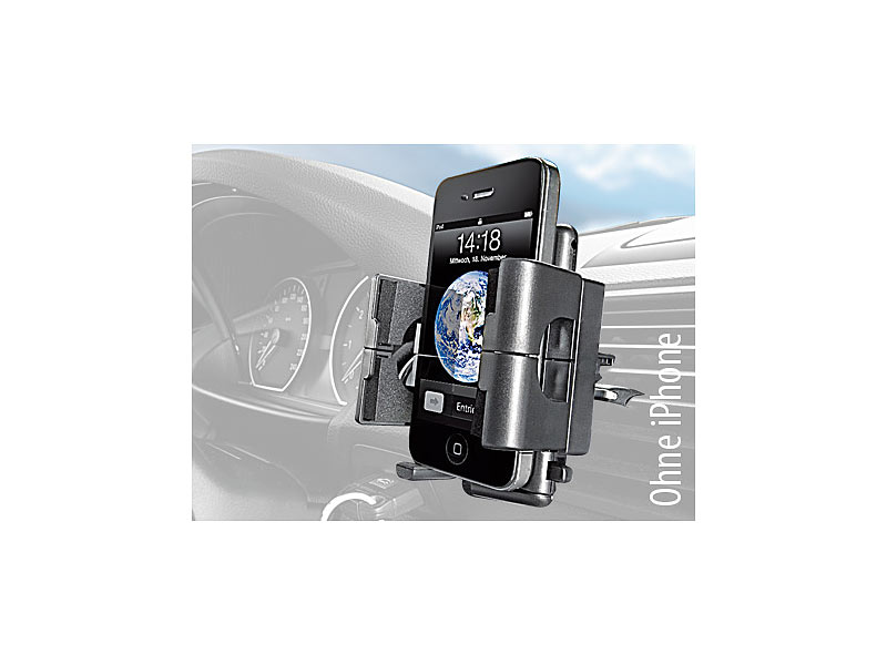 Lescars Handyhalterung Auto: 2er-Set Kfz-Smartphone-Halterungen für  CD-Laufwerk, mit Kugelgelenk (Smartphone Halterung Auto, Handy  Autohalterung