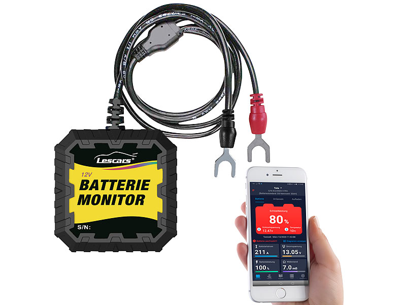 revolt Autobatterietester: Kfz-USB-Ladegerät mit Spannungswarner