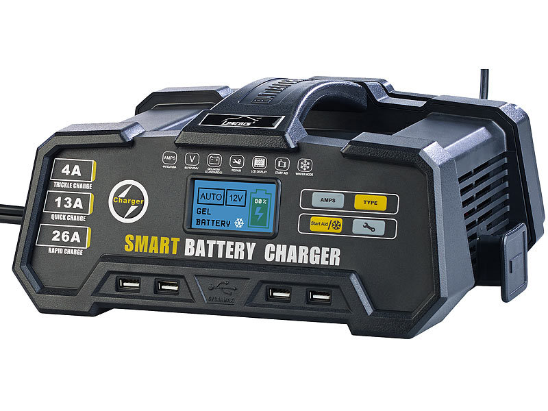 Auto-Batterie-Ladegerät, 8A 12V / 24V Auto-Batterie-Ladegerät,  vollautomatisches Auto-Batterie-Ladegerät mit LCD-Display Batterie-Ladegerät  mit mehrfachem Schutz